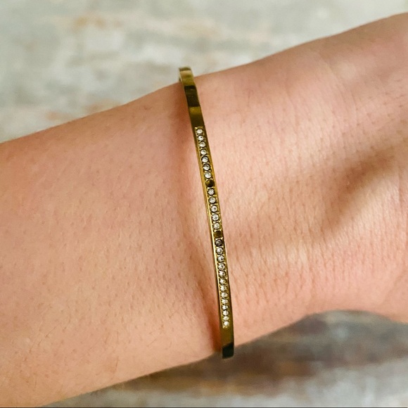 ♥️ Michael Kors ♥️ Gold & Diamond Cuff Bracelet - Picture 1 of 9